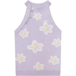 Floral Knit Halter Top