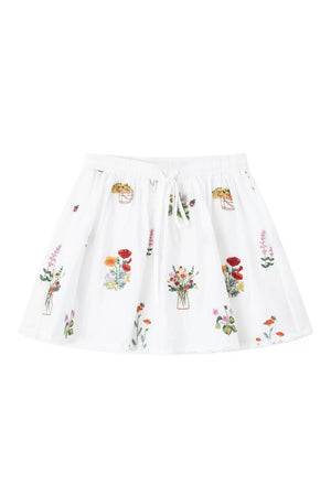 Floral Lace Embroidery Blouse & Skirt Set-Up