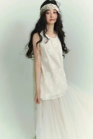 Floral Lace-Up Vest Dress