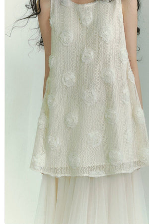 Floral Lace-Up Vest Dress