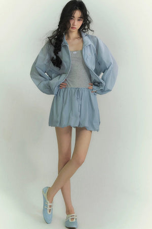 Floral Patchwork Collar Jacket Set-Up