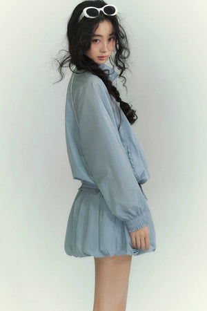 Floral Patchwork Collar Jacket Set-Up
