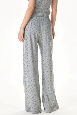 Floral Placket Blouse and Pants Set-Up