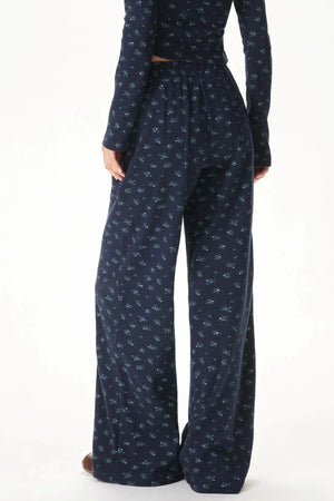 Floral Placket Blouse and Pants Set-Up