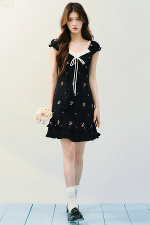 Floral Plaid A-Line Dress