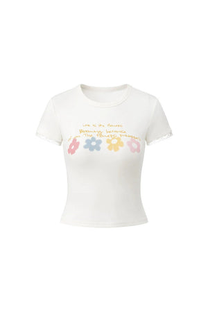Floral Pleated Skirt and T-shirt Set-Up