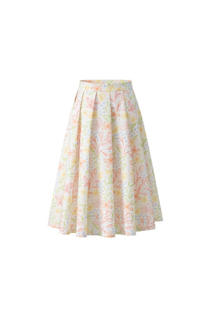 Floral Pleated Skirt and T-shirt Set-Up