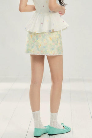 Floral Print A-Line Skirt