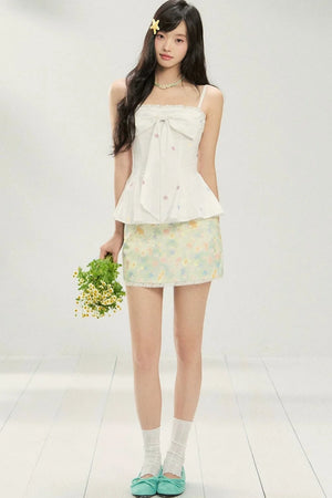 Floral Print A-Line Skirt