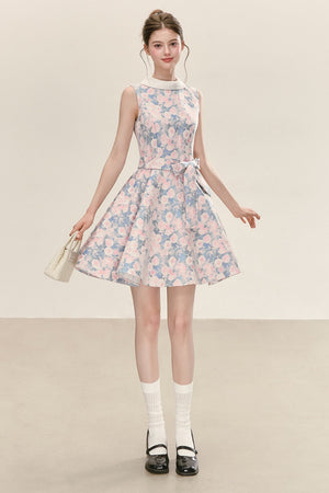 Floral Print Sleeveless A-Line Dress