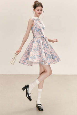 Floral Print Sleeveless A-Line Dress