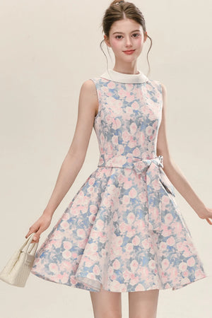 Floral Print Sleeveless A-Line Dress