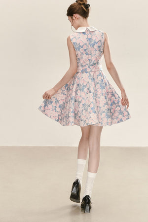 Floral Print Sleeveless A-Line Dress