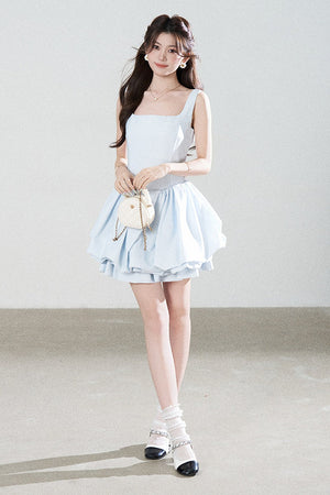 Floral Puff Sleeve A-Line Dress
