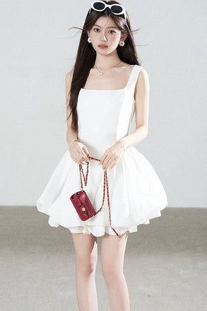 Floral Puff Sleeve A-Line Dress
