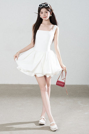 Floral Puff Sleeve A-Line Dress