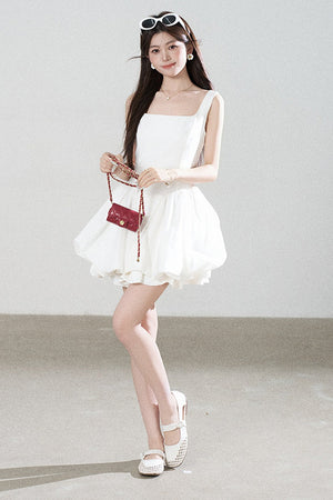 Floral Puff Sleeve A-Line Dress