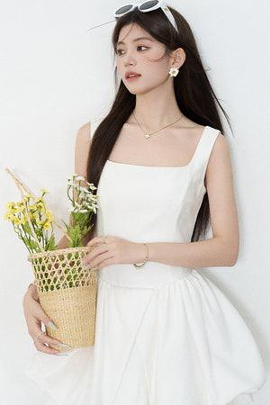 Floral Puff Sleeve A-Line Dress