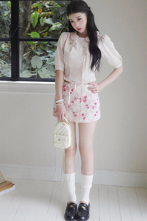 Floral Ruffled Top and Skirt Set-Up