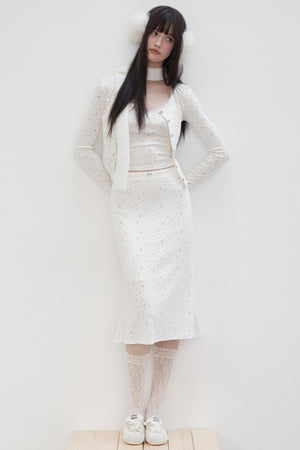 Floral Suit Cardigan & Skirt Set-Up