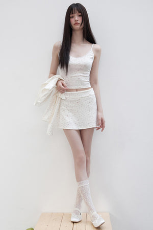Floral Suit Cardigan & Skirt Set-Up