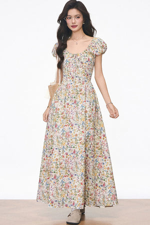 Floral Waist-Cinching Dress