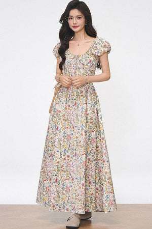 Floral Waist-Cinching Dress