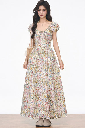 Floral Waist-Cinching Dress
