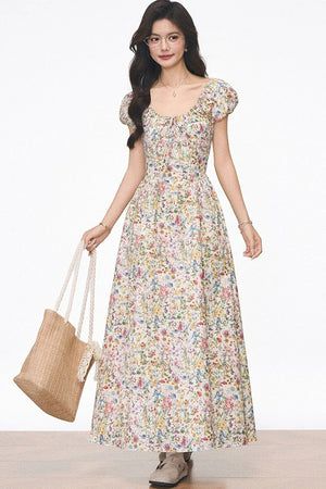 Floral Waist-Cinching Dress