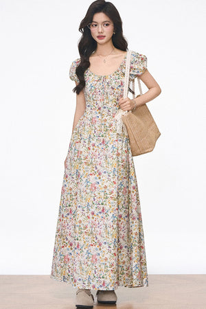Floral Waist-Cinching Dress