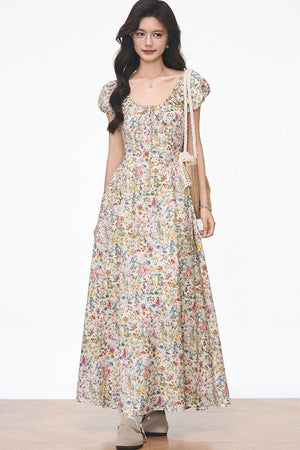 Floral Waist-Cinching Dress