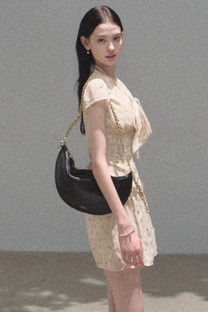 Floral Waist-Cinching Slim-Fit Short-Sleeved Top Skirt Set