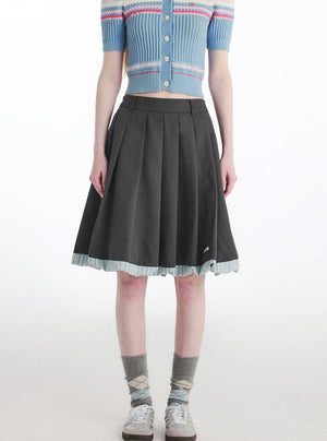 Flower Bud Contrast Skirt
