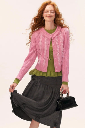 Flower Embroidery Round Neck Sweater