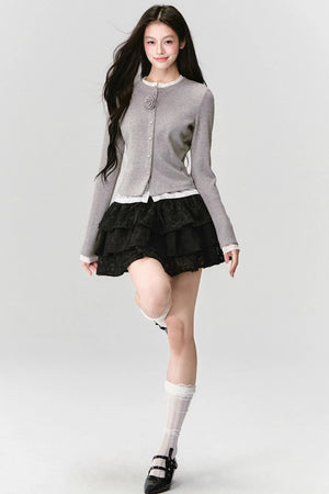 Flower Knit Cardigan