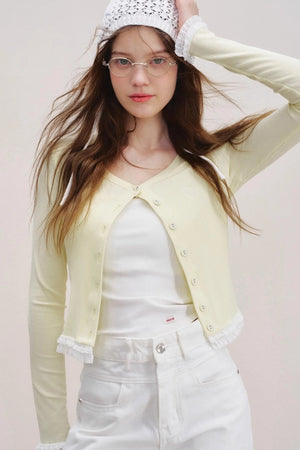 Flower Lace Cardigan Set-Up