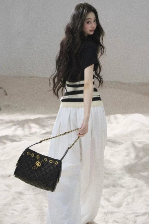 Flowing Twilight Striped Top Set