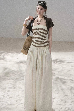 Flowing Twilight Striped Top Set