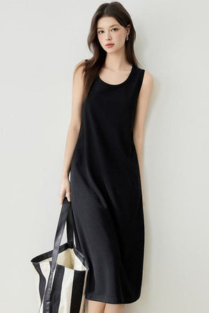 Flowy Knit Fabric Maxi Dress