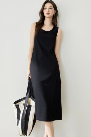 Flowy Knit Fabric Maxi Dress