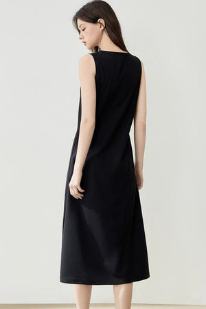 Flowy Knit Fabric Maxi Dress