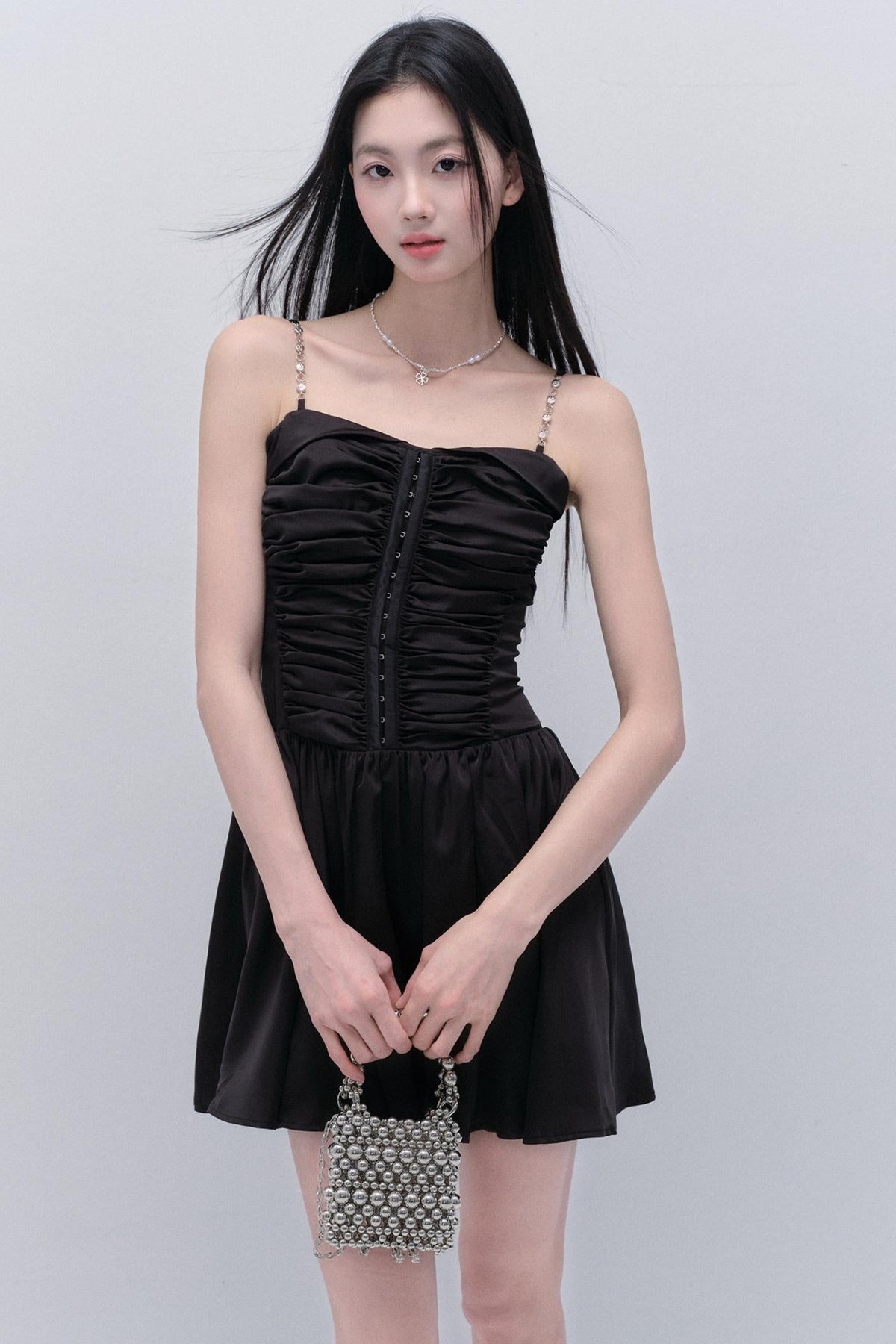 Flowy Satin Silhouette Dress