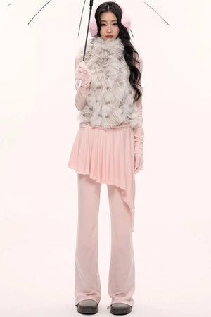 Fluffy Leopard Magic Fur Vest Jacket