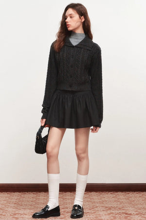 Fluffy Pleated High-Waisted Skirt