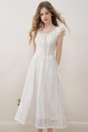 Flutter Lace Midi Dress