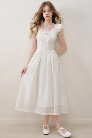 Flutter Lace Midi Dress