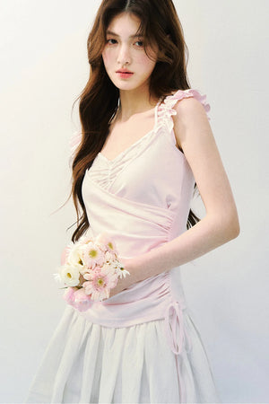 Flutter Sleeve Spliced T-Shirt