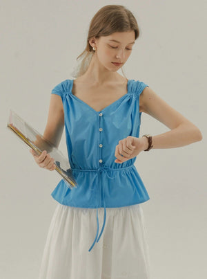 Fly Sleeve Waist Shirt Cropped Top
