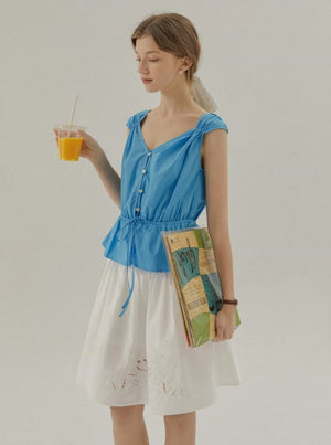 Fly Sleeve Waist Shirt Cropped Top