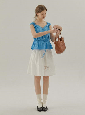 Fly Sleeve Waist Shirt Cropped Top